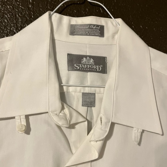 White Button Down Long Sleeve Business / Suit Shirt, Size 16 35, Has Pocket - Picture 4 of 6